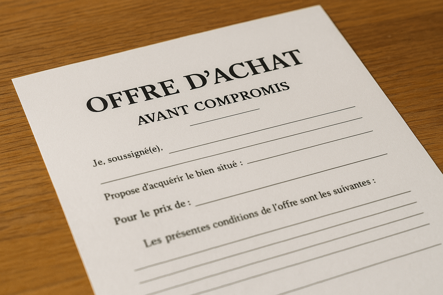 rétractation offre d'achat avant compromis