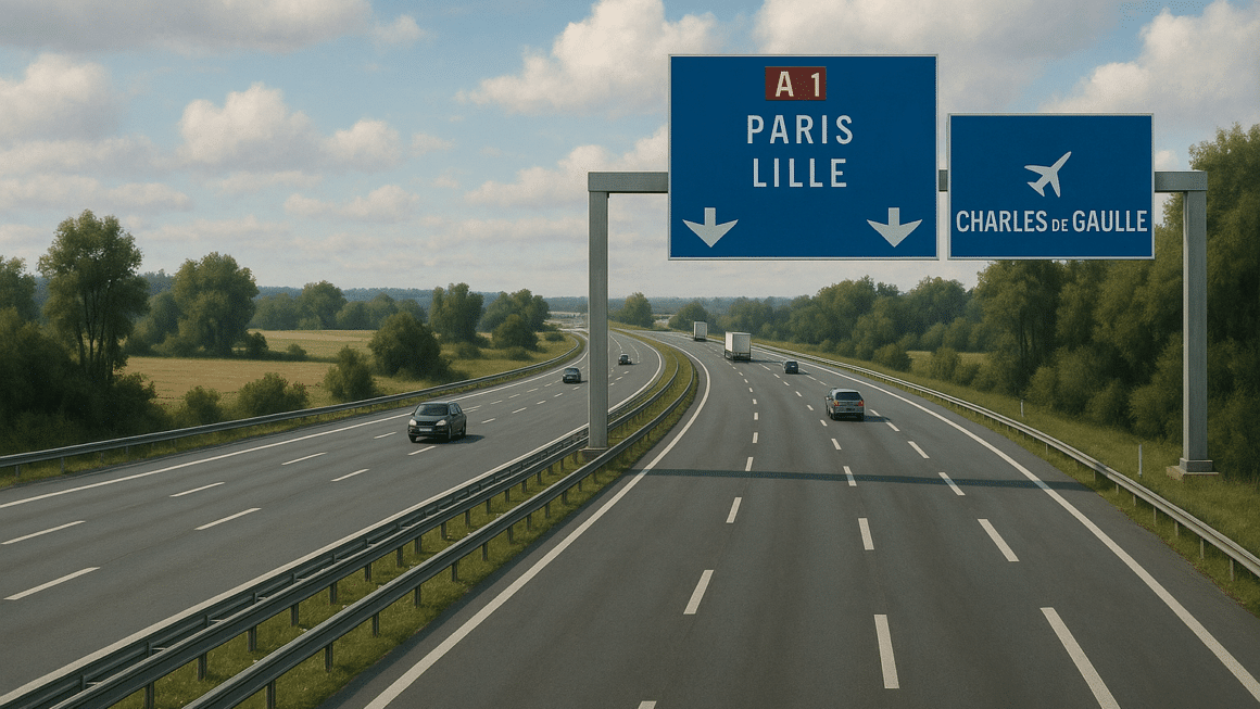 enfant sur une autoroute fran&ccedil;aise